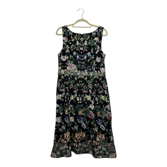 Marchesa Notle Sleeveless floral embradered tulle midi dress - Picture 2 of 2